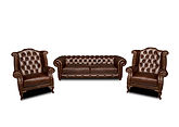 Atesa Genuine Leather Office Set / Brown
