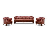 Clovis Artificial Leather Office Set / Tan