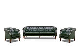 Clovis Faux Leather Office Set / Bitter Green