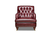 Saloni Genuine Leather Armchair / Claret Red
