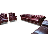 Atesa Genuine Leather Chester Set / Claret Red