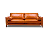 Oslo Genuine Leather Modern Armchair / Orange