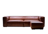 Prisma Genuine Leather Modern Armchair / Brown
