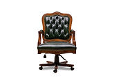 Vintage Leather Executive Chair / Bitter Green