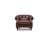Clovis Nubuck Fabric Armchair / Brown