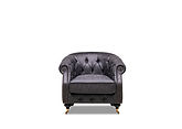 Clovis Nubuck Fabric Armchair / Gray