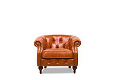 Clovis Genuine Leather Armchair / Tan