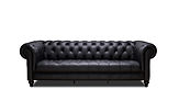Vintage Genuine Leather Full Quilted Chester / Black