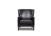 David Genuine Leather Armchair / Black