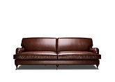 Saloni Genuine Leather Modern Sofa / Brown
