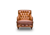 Saloni Genuine Leather Armchair/ Tan