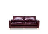 Oslo Genuine Leather Modern Armchair / Claret Red