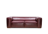 Prisma Genuine Leather Modern Armchair / Claret Red