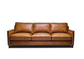 Olivia Genuine Leather Modern Armchair / Tan