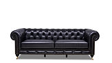 Vintage Wheeled Genuine Leather Chester / Black